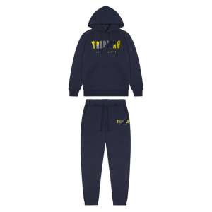 Navy Yellow Chenille Decoded Hoodie Tracksuit