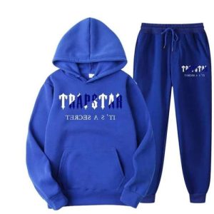 New Brand Blue Trapstar Printed Hooded Tracksuit