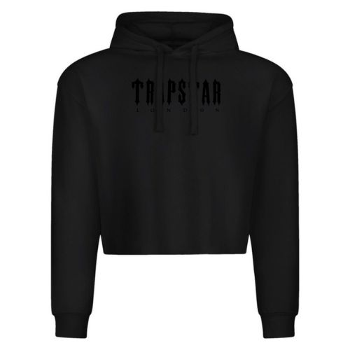 Black Trapstar Cropped Hoodie F Black Trapstar Cropped Hoodie F
